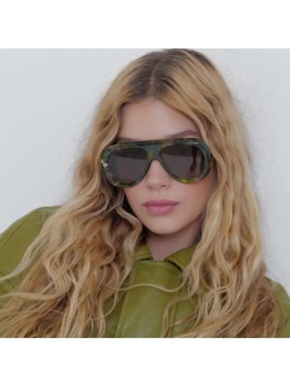 Gucci GG1909S 001 Aviator Sunglasses - Spotted Havana/Grey